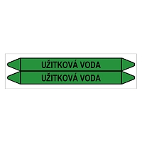 Značení potrubí, užitková voda,2 ks, 450 × 52 mm